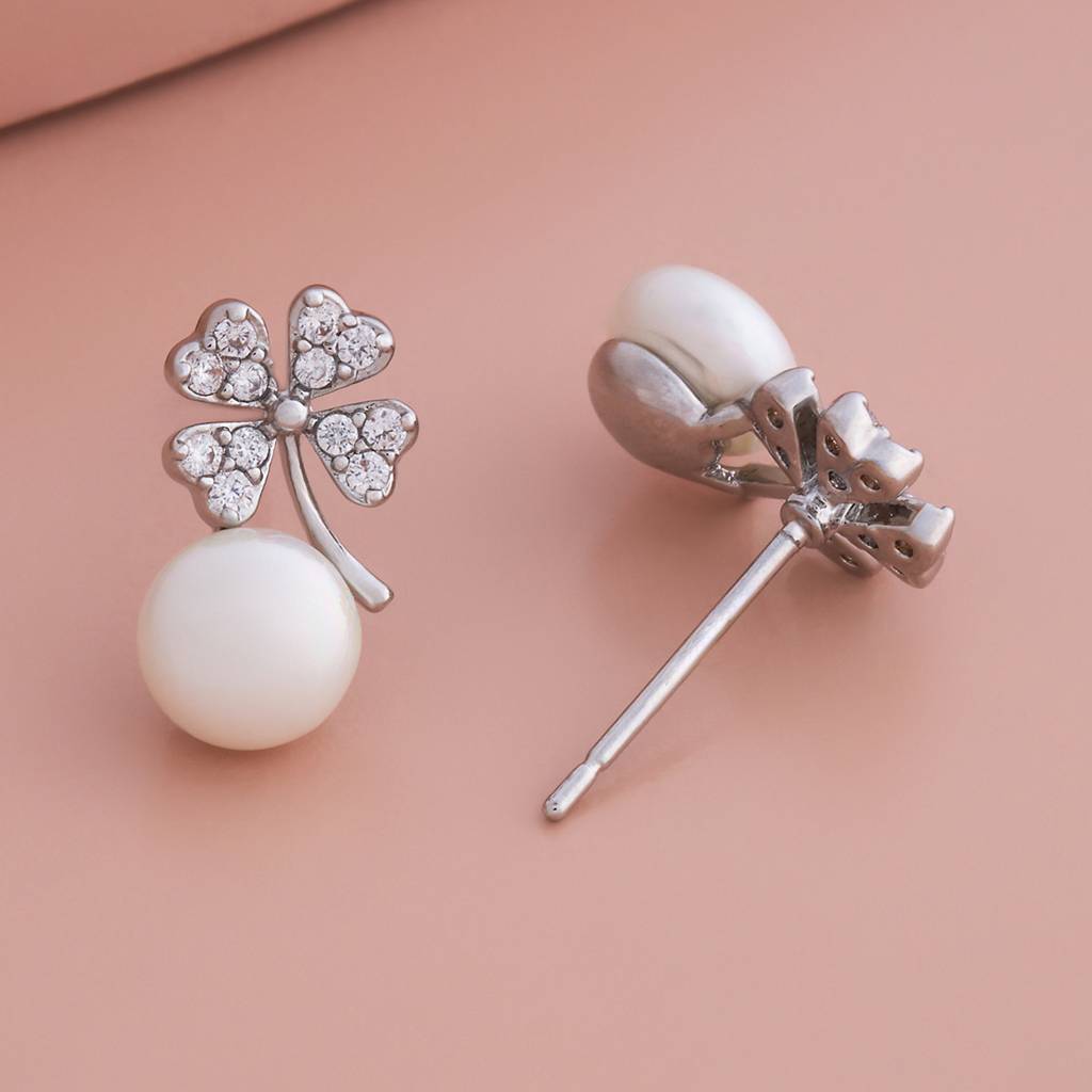 Kushal'S Fashion Jewellery Pearl Plated Party Trendy Zircon Studs-184139 : 439442