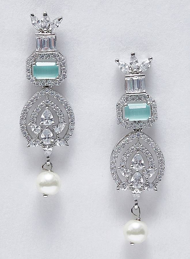 Cz Elegance Pearls And Gems Necklace Set : 8905124459227