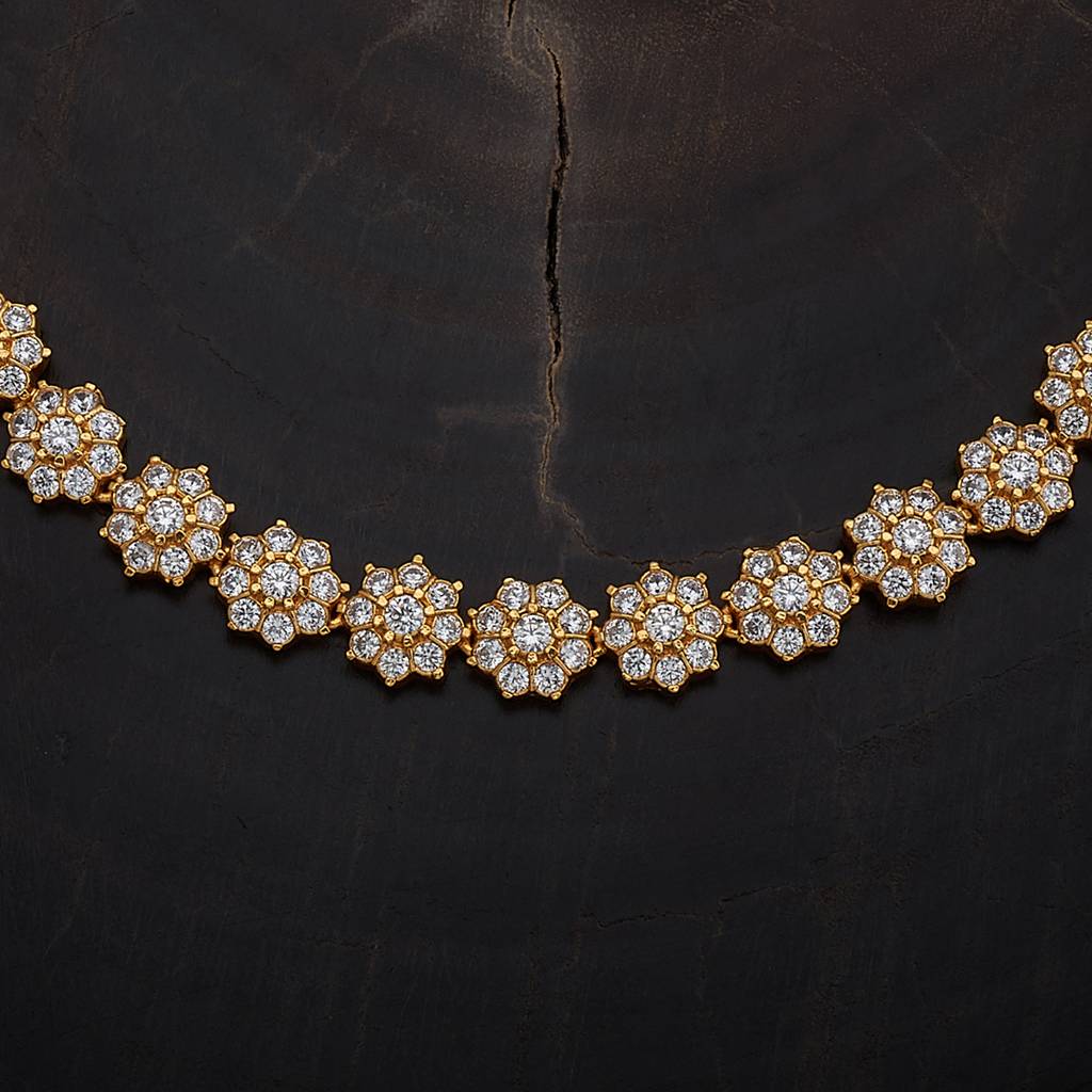 Kushal'S Fashion Jewellery Plated Ethnic Silver Temple Necklace