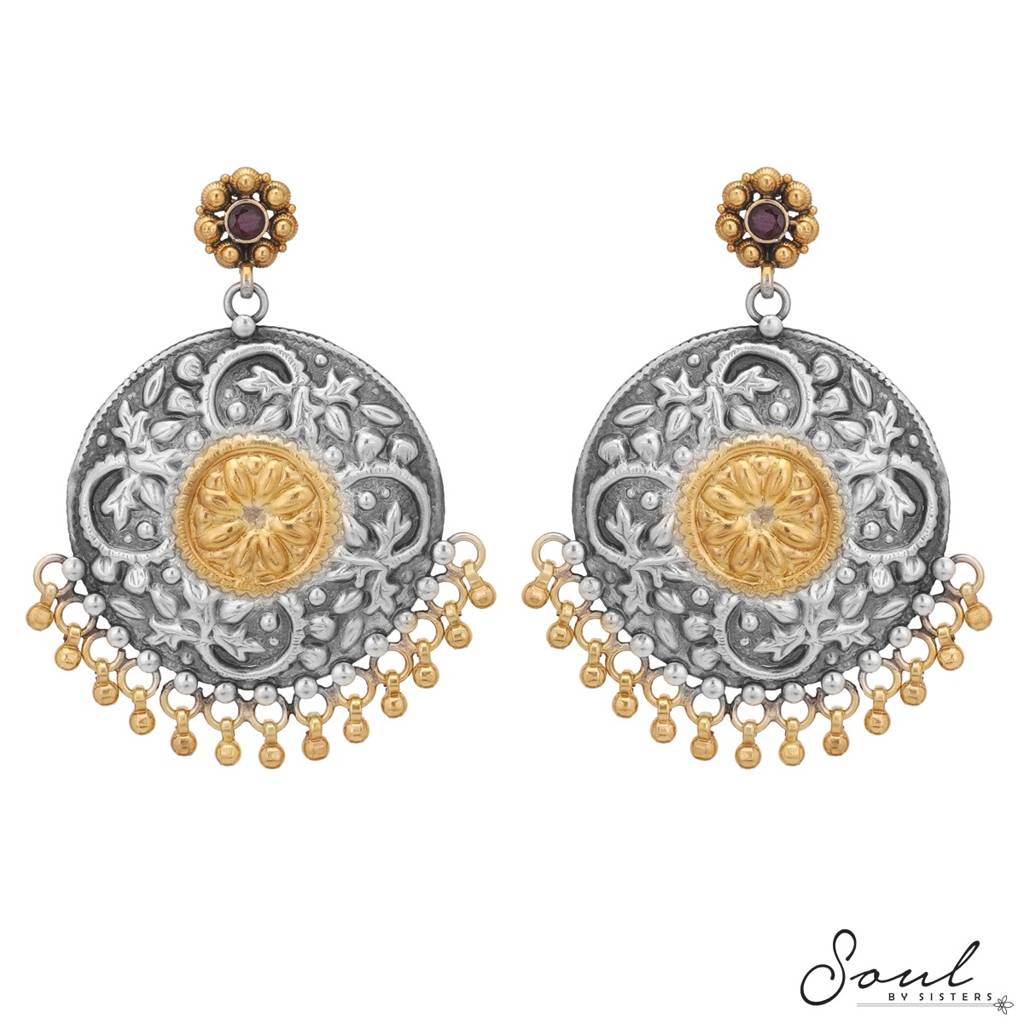 Dual Tone Earrings : SSE341
