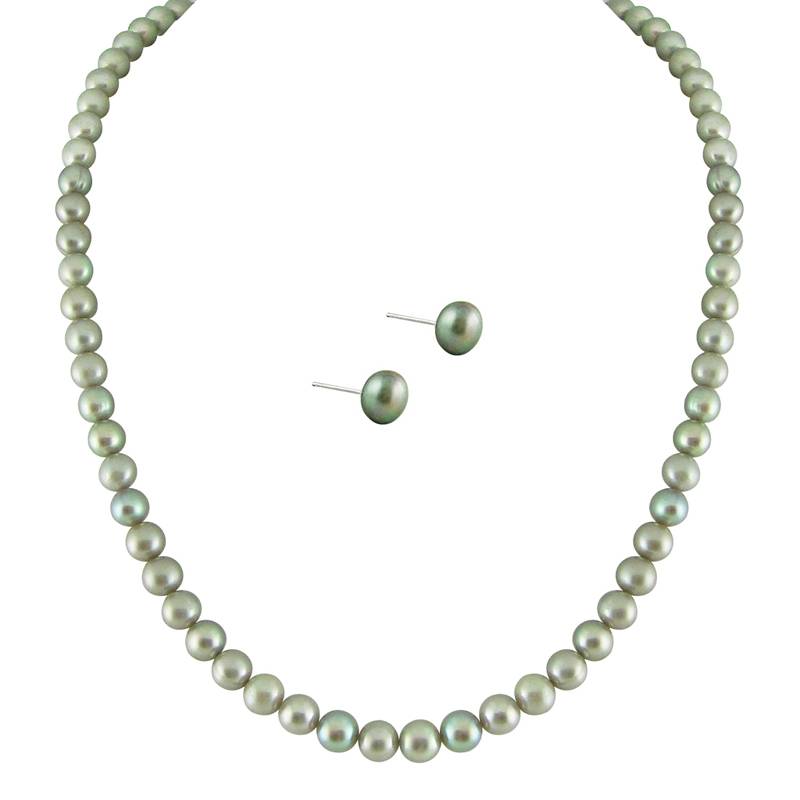 Sri Jagdamba Pearls Simple Grey Pearl Set : JPNM-2527