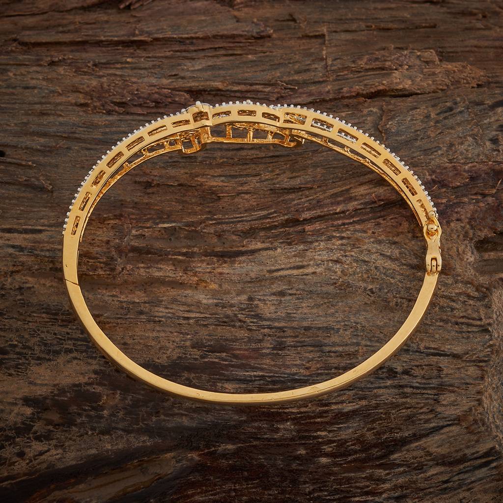 Kushal'S Fashion Jewellery White Rhodium Gold-Plated Party Zircon Kada-435026 : 435026