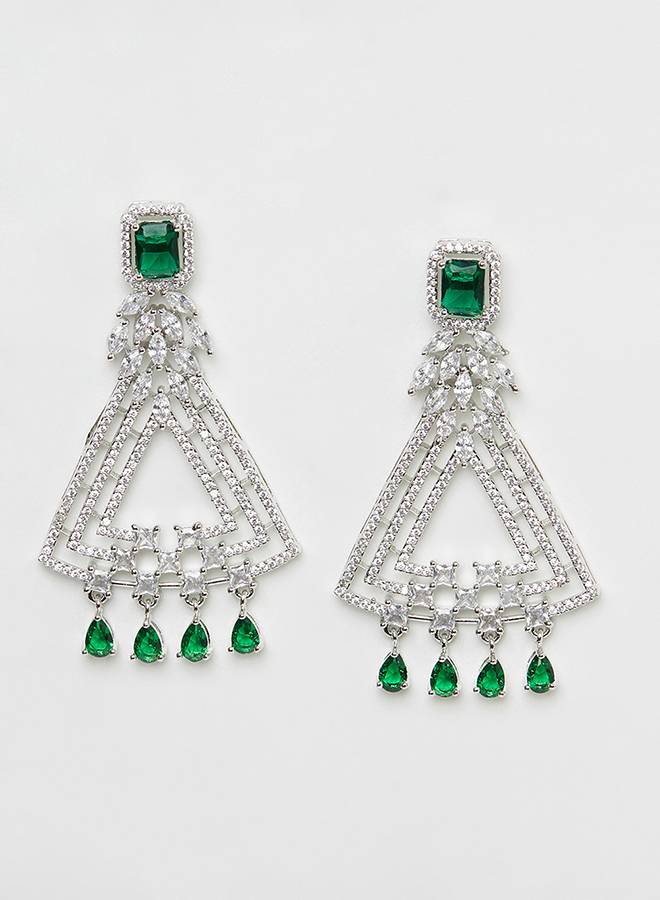 Cz Elegance Cocktail Dangler Earrings : 8905124459739