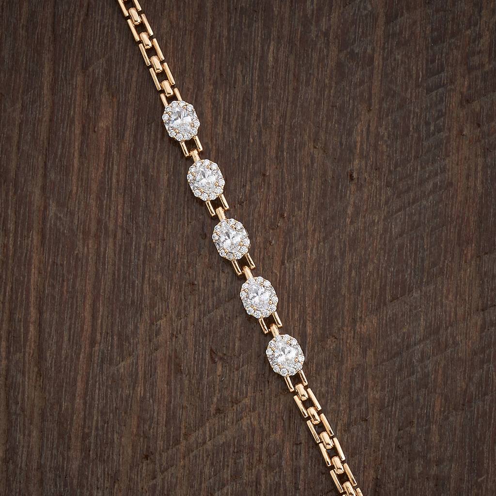 Kushal'S Fashion Jewellery White Gold-Plated Party Zircon Bracelet -183510 : 438178