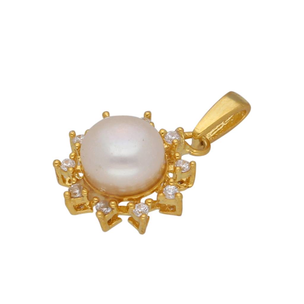92.5 Sterling Silver Meera Simple Pearl Pendant : JPMAY-22-180