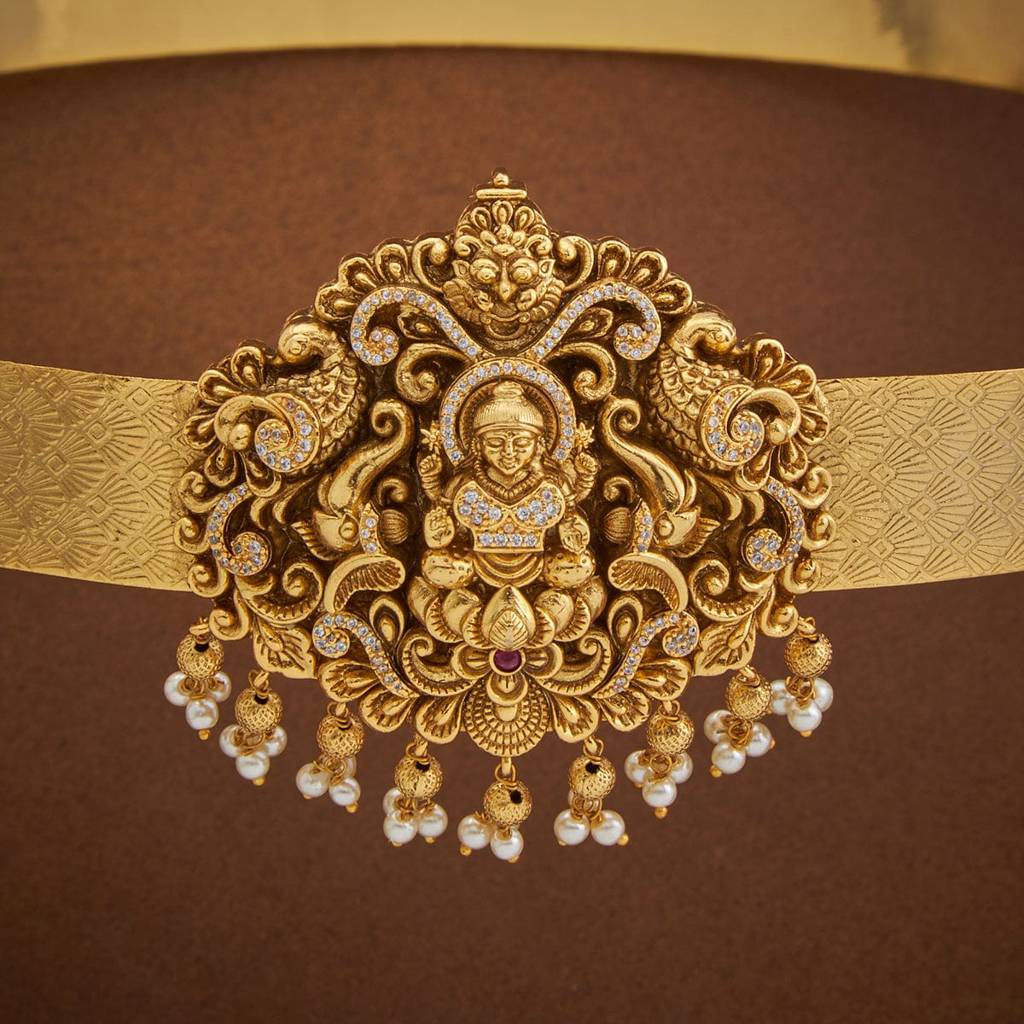 Kushal'S Fashion Jewellery Ruby Gold-Plated Copper Ethnic Antique Belt-151837 : 396187