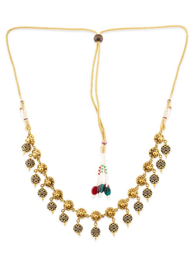 Rava Ball Ball Drop Choker Necklace : 8905124135916