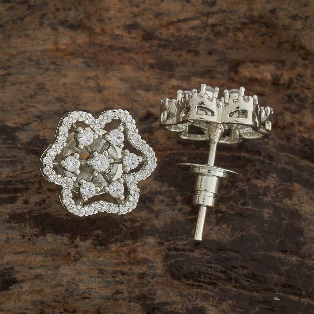 White Rhodium-Plated Party Zircon Studs-179942 : 430289