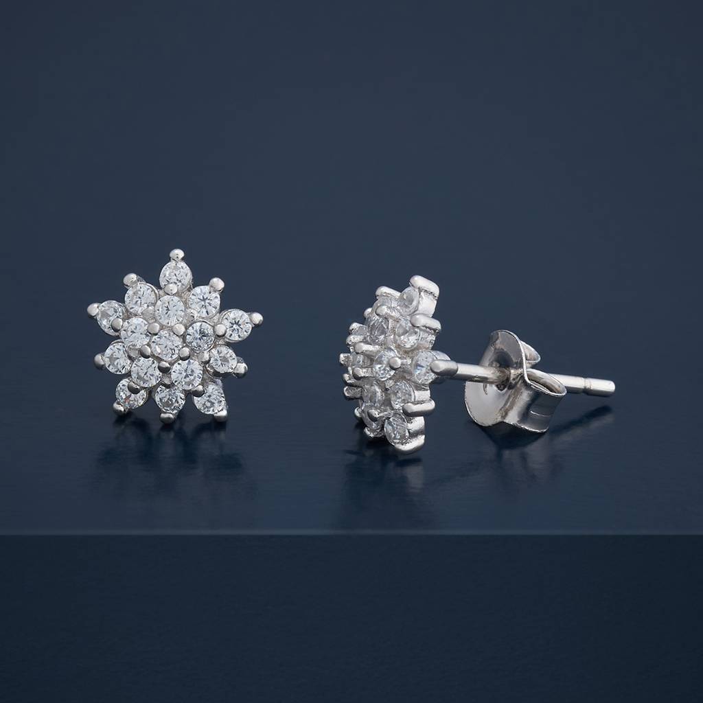 Kushal'S Fashion Jewellery Plated Zircon 92.5 Sterling Silver Studs-183132 : 437418