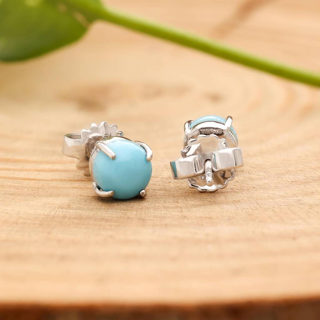 925 Silver Turquoise Cz Stud Earrings Â Dainty Gemstone Studs December Birthstone Jewelry : SE_000579