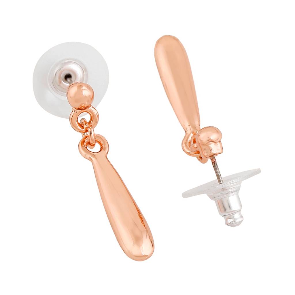 Estele Rosegold Plated Ballet Designer Drop Earrings For Girls And Women : 579705-RGER