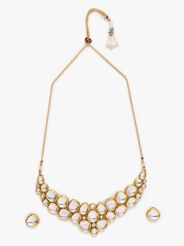 Layered Kundan Choker With Studs : RUBYM61