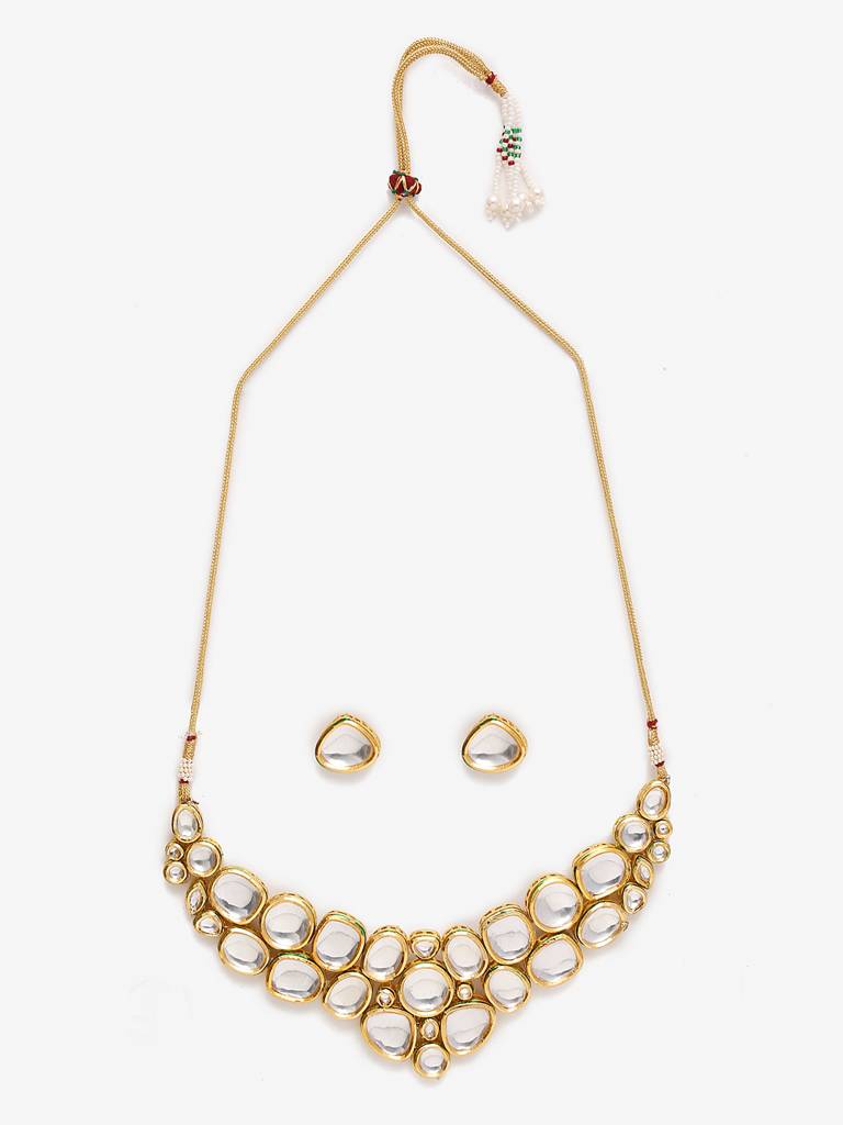 Layered Kundan Choker With Studs : RUBYM61