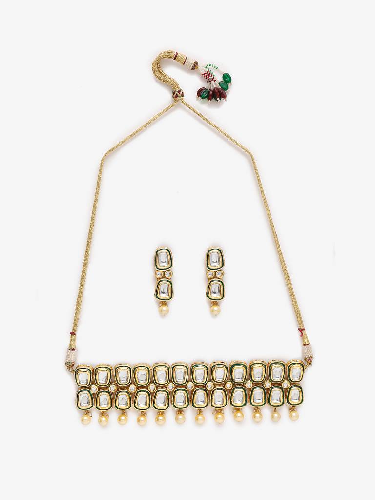 Meenakari Kundan Choker With Earrings : RUBYM154