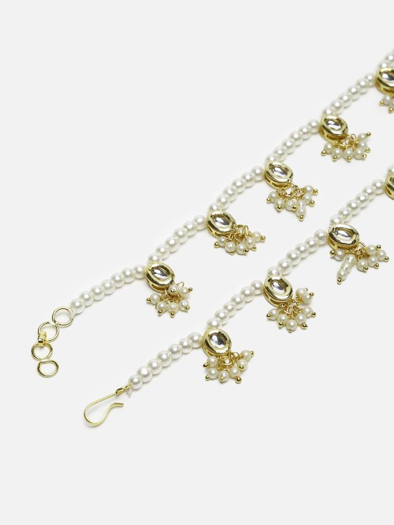 White Oval Anklets (Set Of 2) : RUBYM83