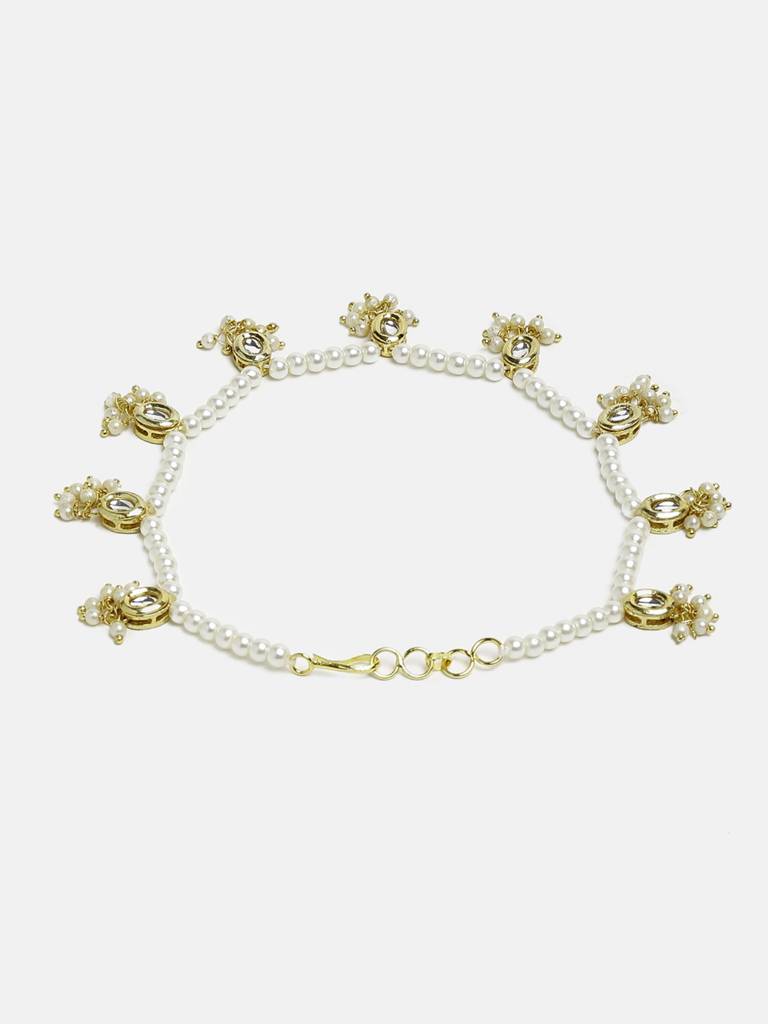 White Oval Anklets (Set Of 2) : RUBYM83