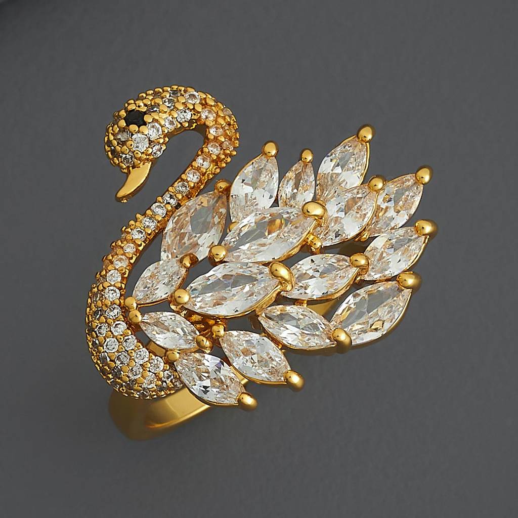 Kushal'S Fashion Jewellery White Gold-Plated Party Trendy Zircon Finger Ring-186734 : 445209