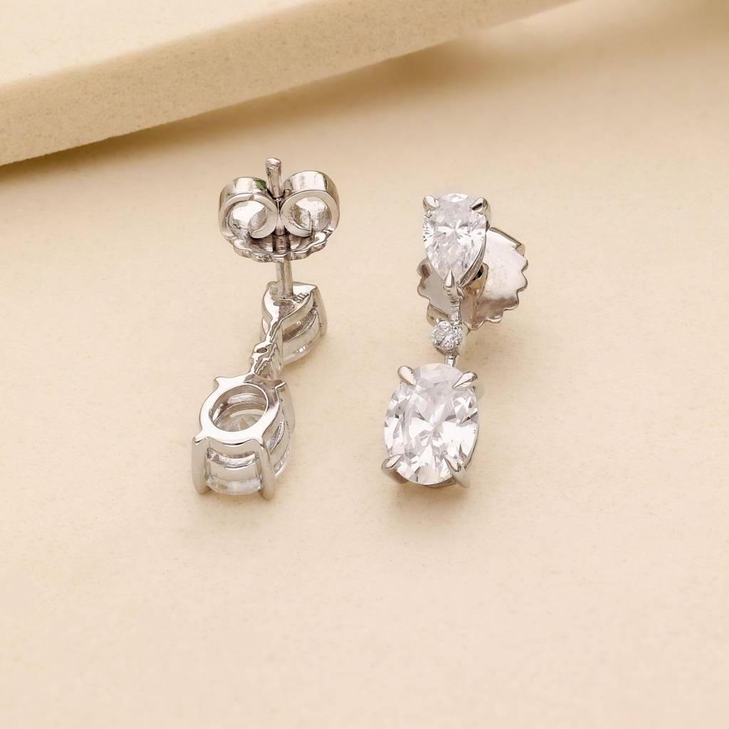 925 Silver Stylish Drop Dangle Earrings For Women : SE_000565