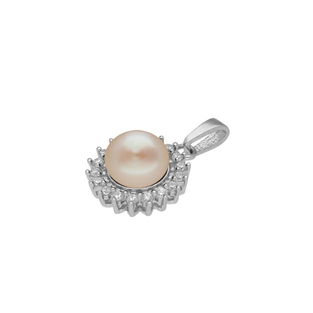 92.5 Silver Square Designer Pearl Pendant : JPMAY-22-142
