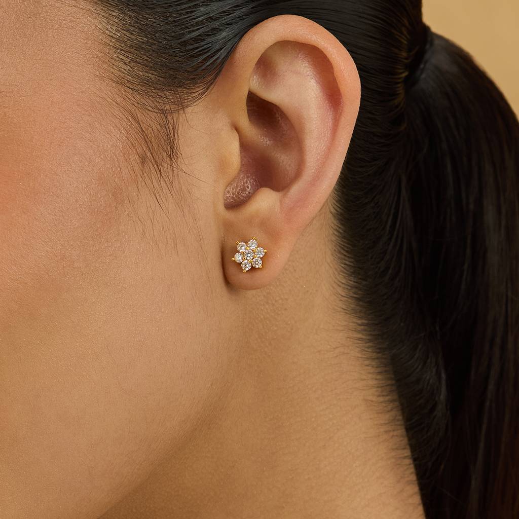 Kushal'S Fashion Jewellery White Gold-Plated Ethnic 92.5 Pure Silver Temple Studs-174070 : 417825
