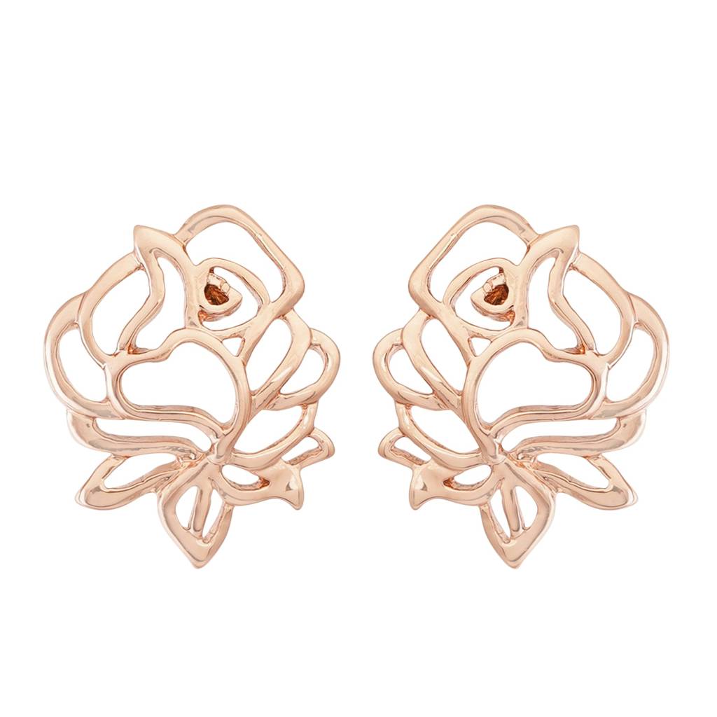 Estele Rosegold Plated Rose Filigree Pendant Set For Women : 9207NKER