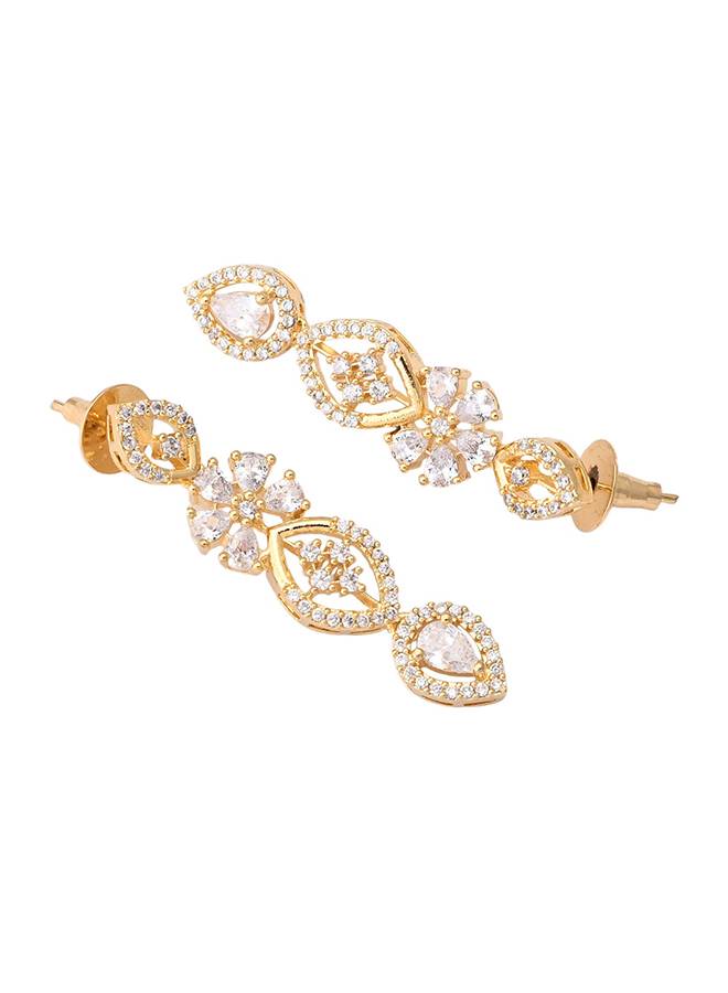 Sparkling Essential Glorious Gold American Diamond Necklace Set : 8905124527315