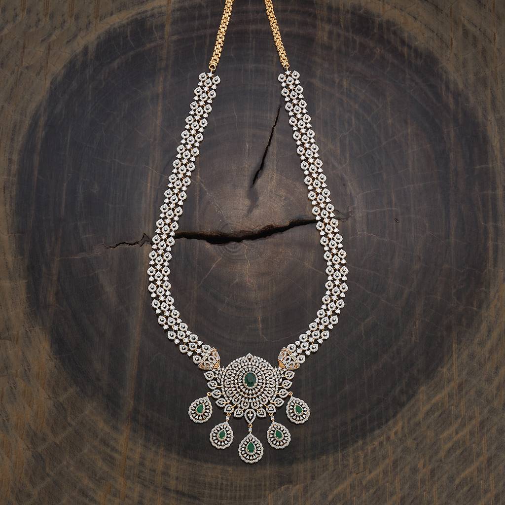 Green Gold-Plated Party Zircon Necklace-432686 : 432686