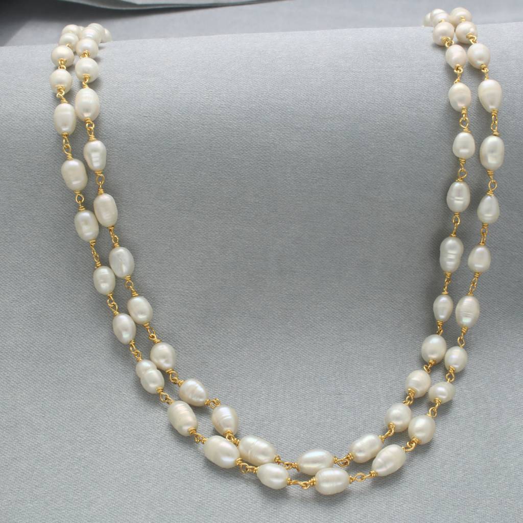Anahita 2 Lines Pearl Necklace : JPAPL-23-21