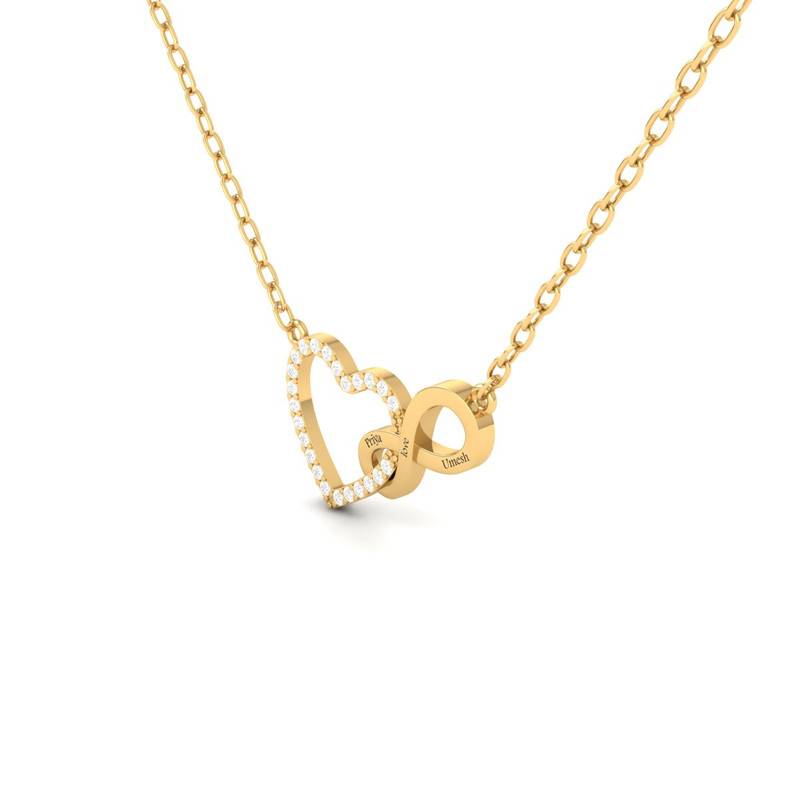 Customized Moissanite Heart & Infinity Necklace : TGDP-203-Y