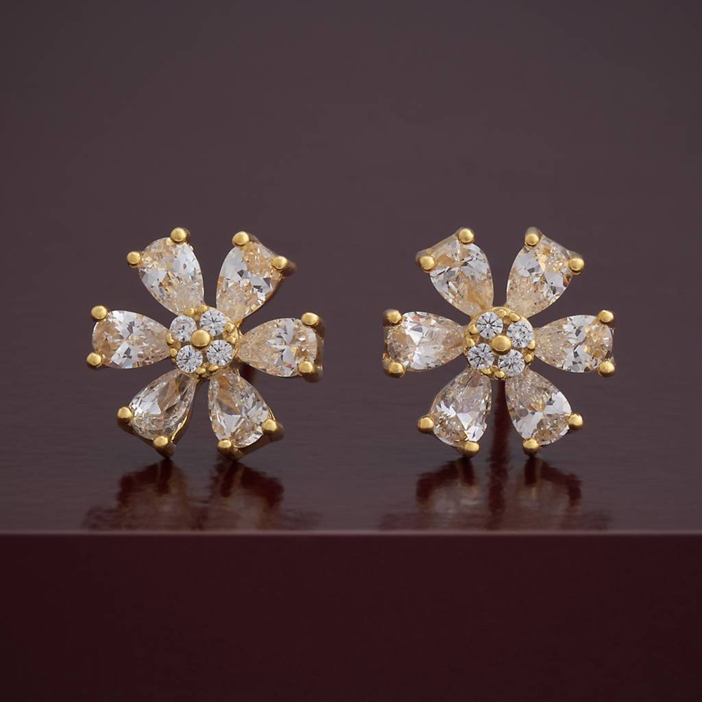 Kushal'S Fashion Jewellery Plated Zircon 92.5 Sterling Silver Studs-183226 : 437583