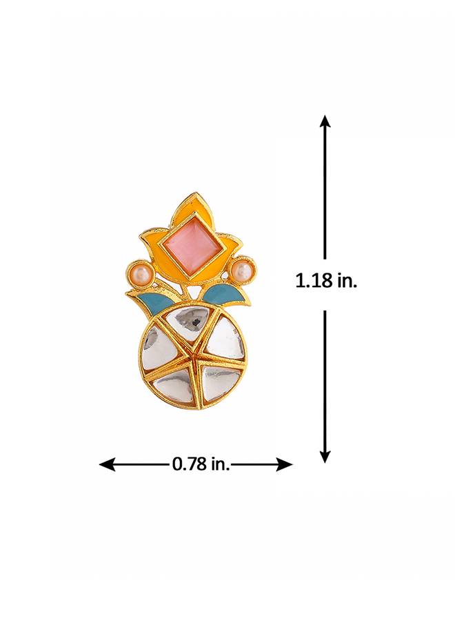 Forever More Floral Pink Stone And Pearl Earrings : 8905124498479