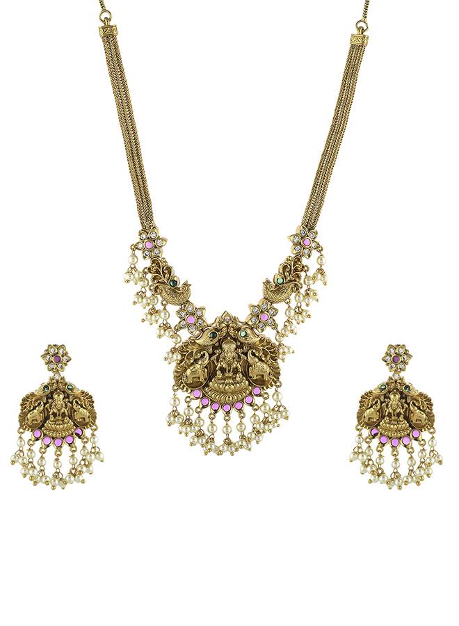 Gold Opulence Temple Jewellery Set : 8905124473230
