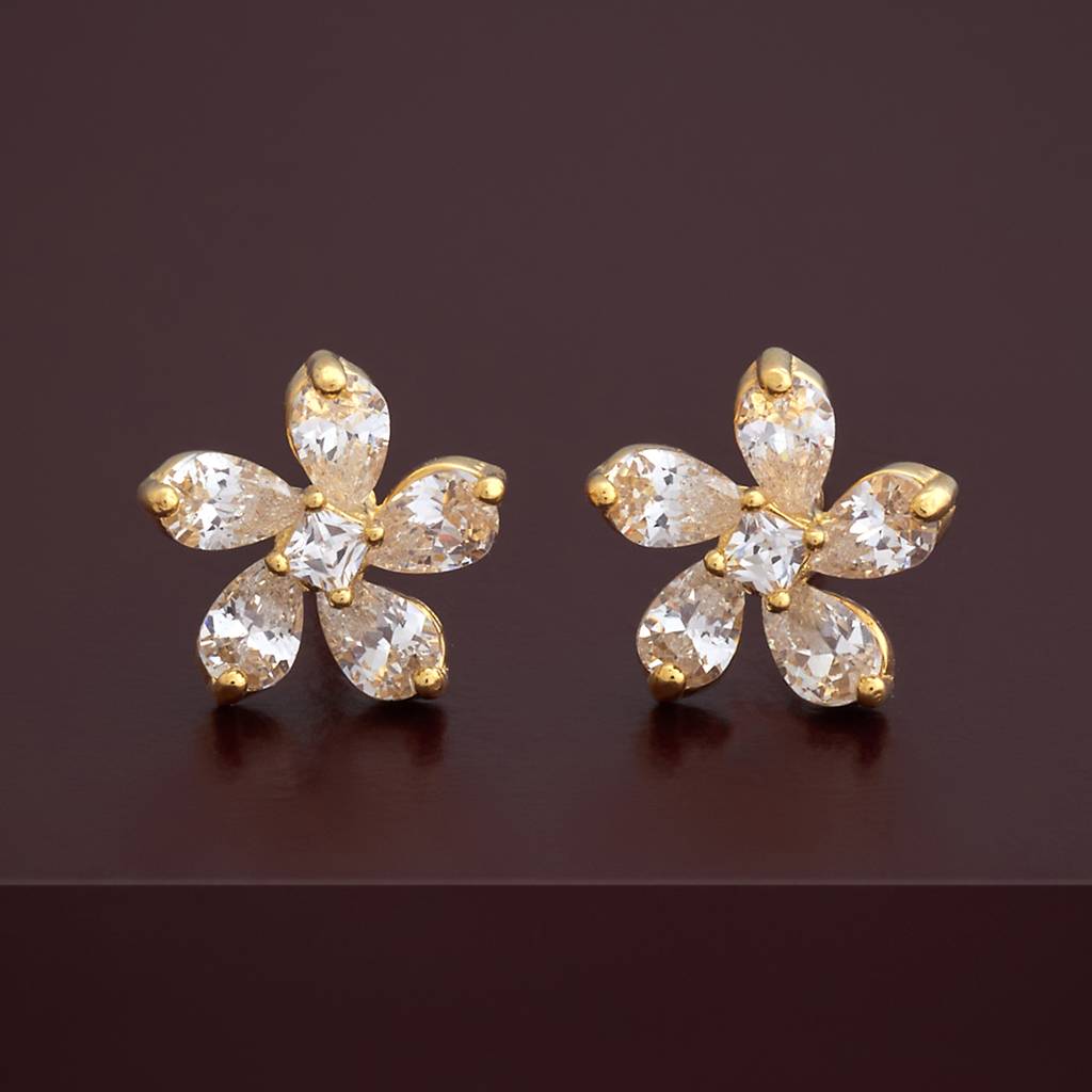 Kushal'S Fashion Jewellery Plated Zircon 92.5 Sterling Silver Studs-183072 : 437102