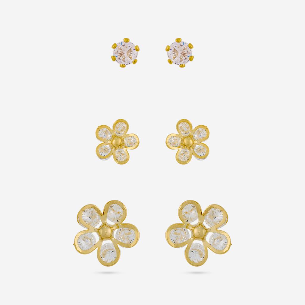 White Gold-Plated Party Zircon Studs - 460182 : 460182