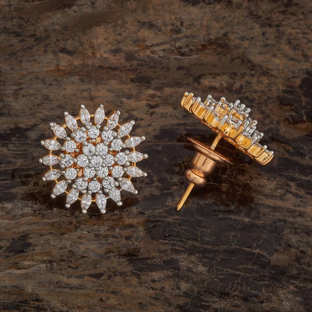 Kushal'S Fashion Jewellery  Rhodium-Plated Party Zircon Studs-178468 : 427392