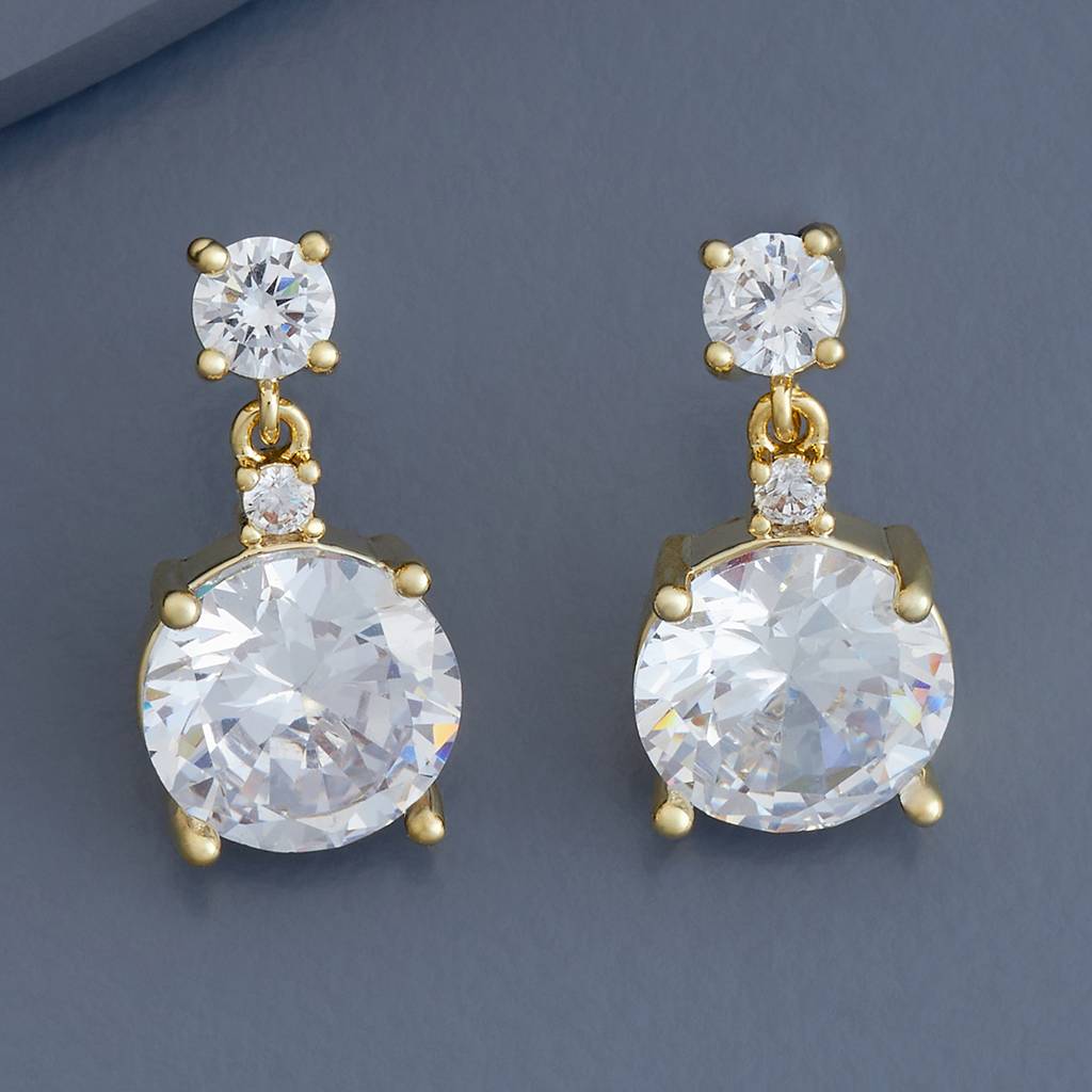 Kushal'S Fashion Jewellery White Plated Casual Wear Trendy Zircon Earring-179212 : 429042