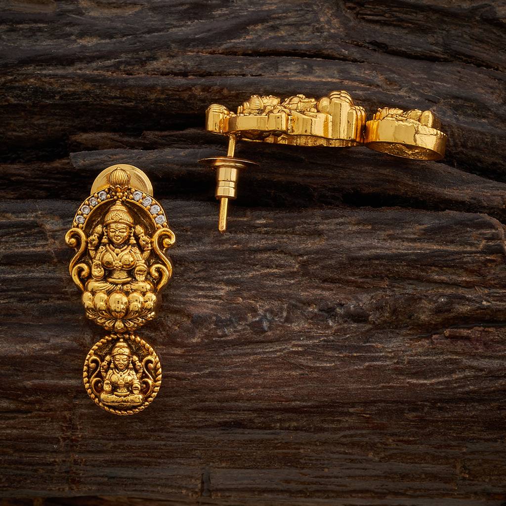 Kushal'S Fashion Jewellery White Gold-Plated Ethnic Antique  Drop Earrings -162076 : 396688