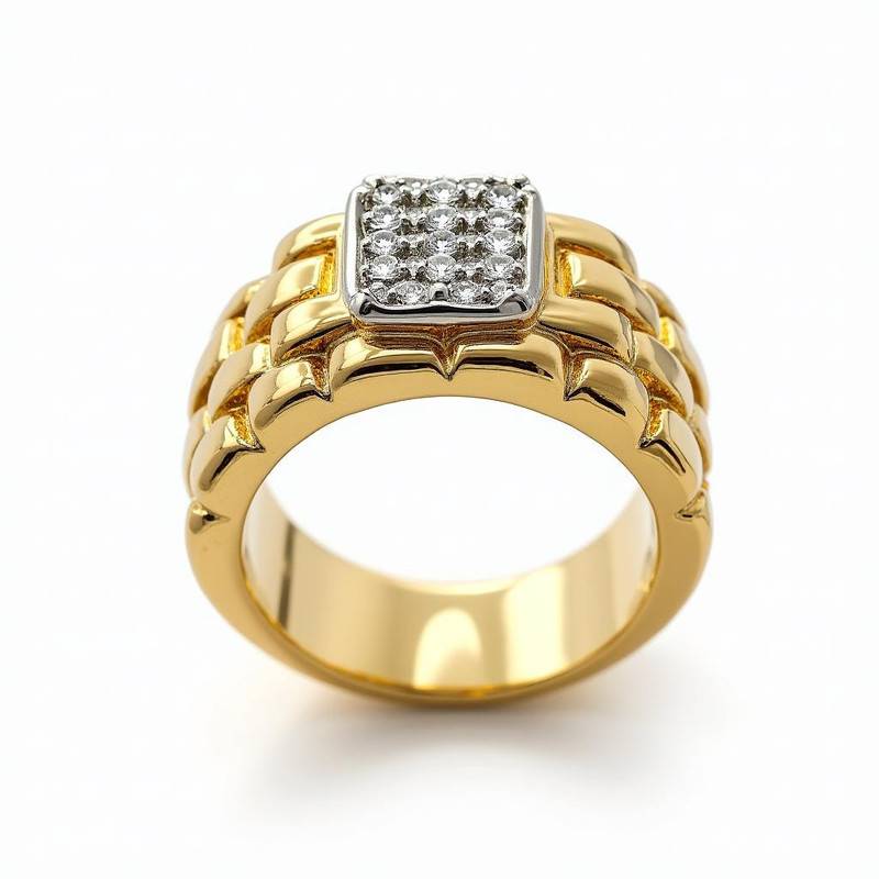 Watch Link Moissanite Ring - Men'S Statement Jewelry : TGDMR-08-R-23