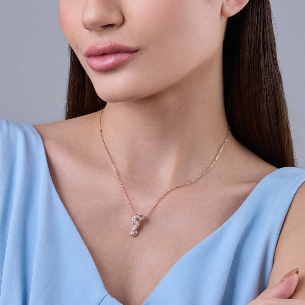 Kushal'S Fashion Jewellery White Rose Gold-Plated Party Trendy Zircon Necklace-186785 : 445305