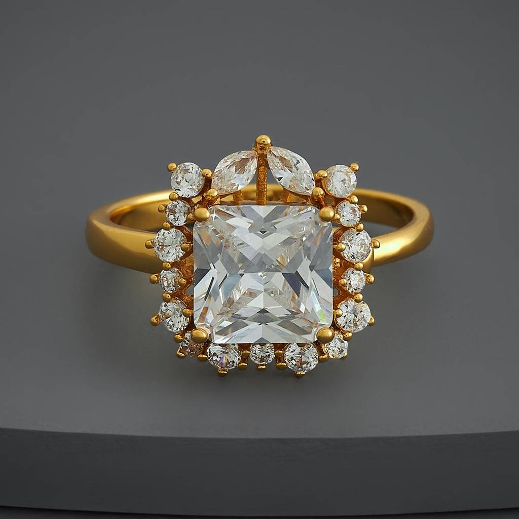 Kushal'S Fashion Jewellery White Gold-Plated Party Trendy Zircon Finger Ring-186896 : 445478
