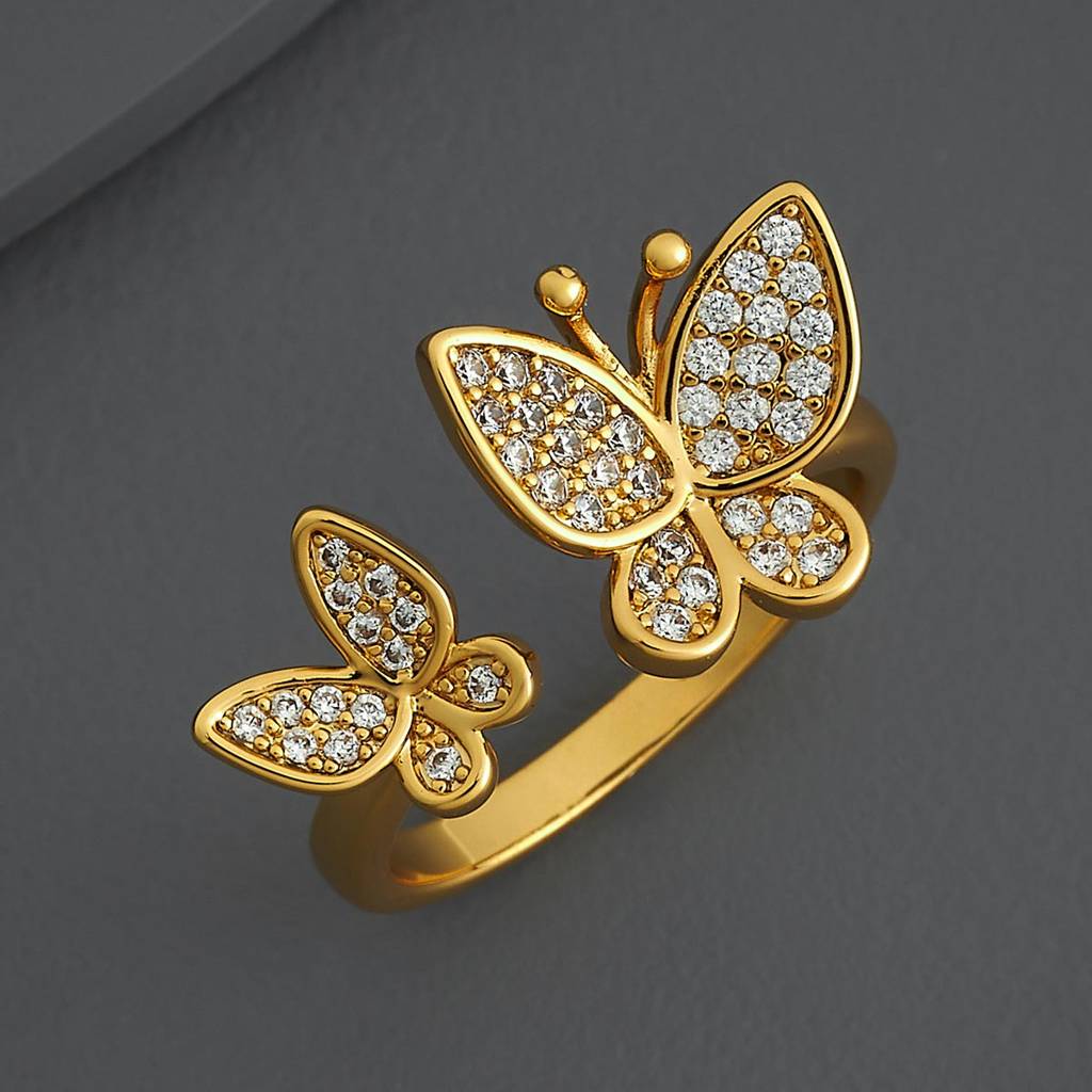 Kushal'S Fashion Jewellery White Gold-Plated Party Trendy Zircon Finger Ring-186750 : 445257