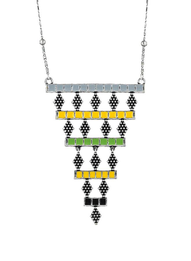 Folklore Layered Enamelled Drop Necklace : 8905124477498