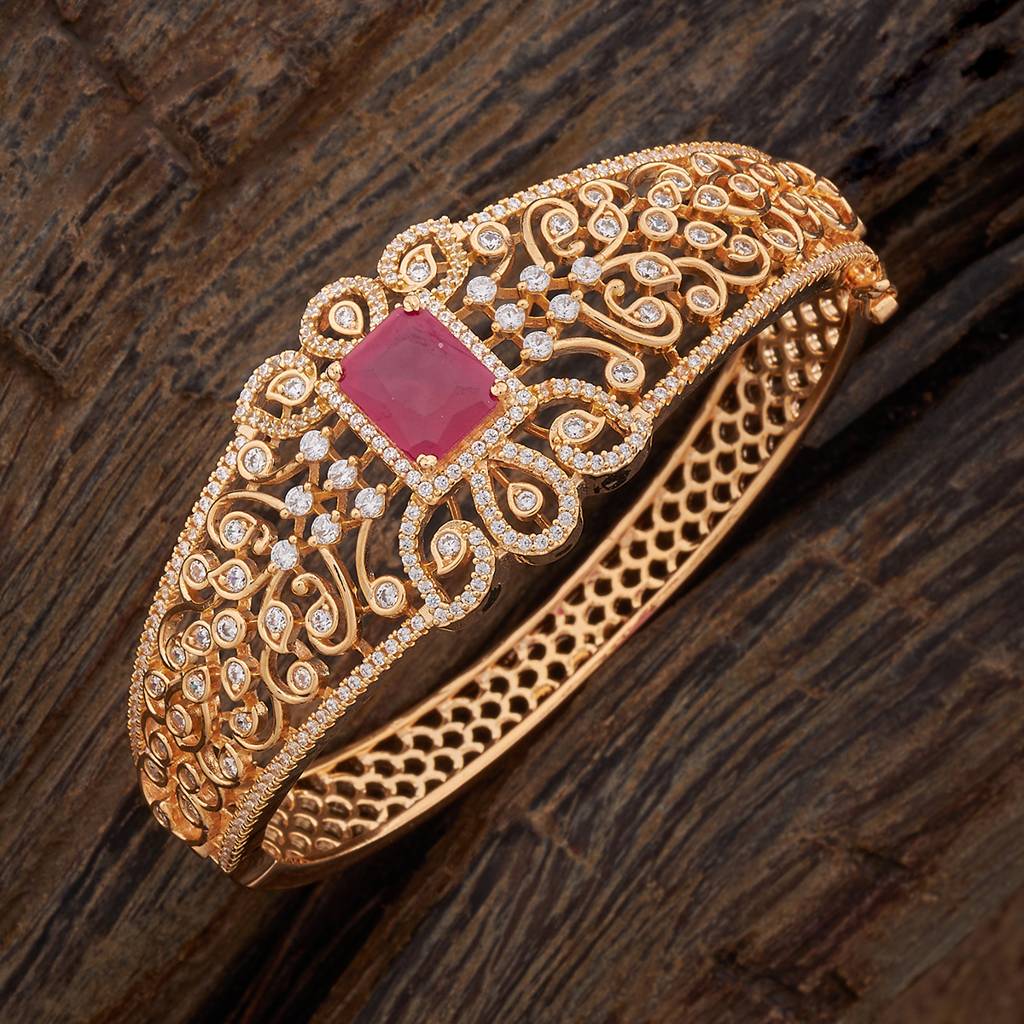 Kushal'S Fashion Jewellery Gold-Plated Party Zircon Kada-180278 : 430854