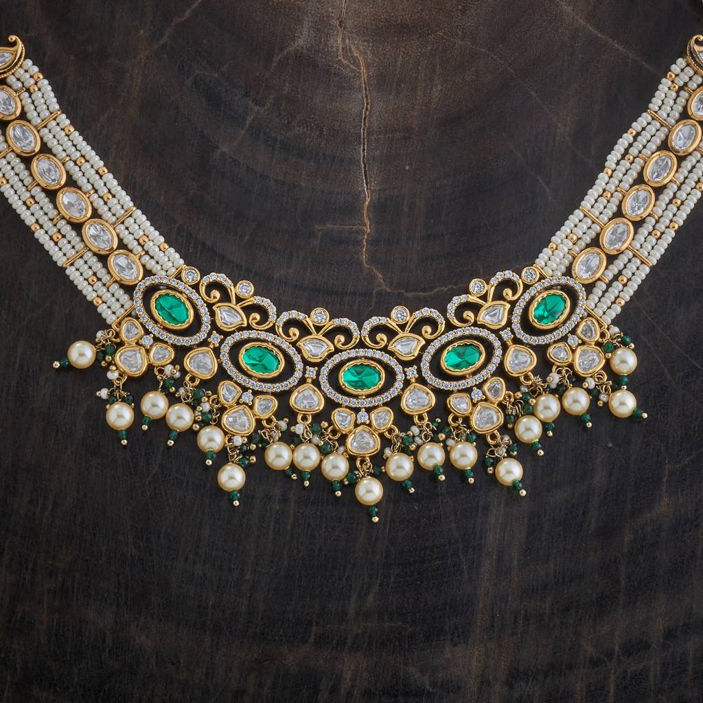 Kushal'S Fashion Jewellery Gold-Plated Ruby & Kundan Jewellery Set-149211 : 437840