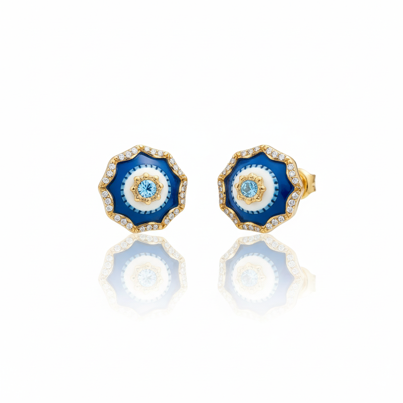 Flower Shaped Moissanite Protection Jewelry Gift : TGDEE-4-Y