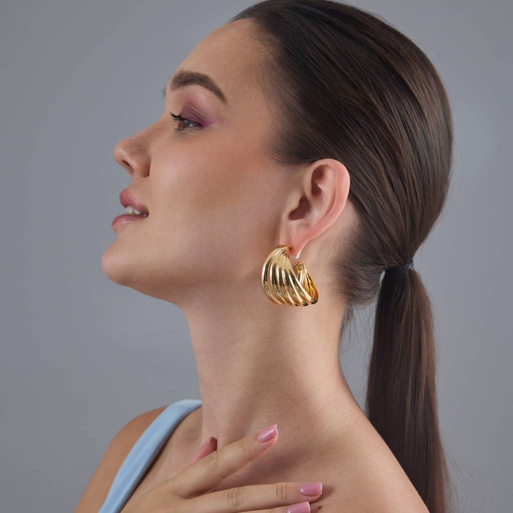 Kushal'S Fashion Jewellery Gold Gold-Plated Party Zircon Hoop Earrings-185902 : 443360