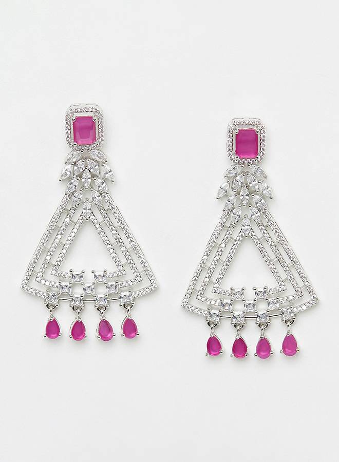 Cz Elegance Cocktail Heavily Embellished Earrings : 8905124459753