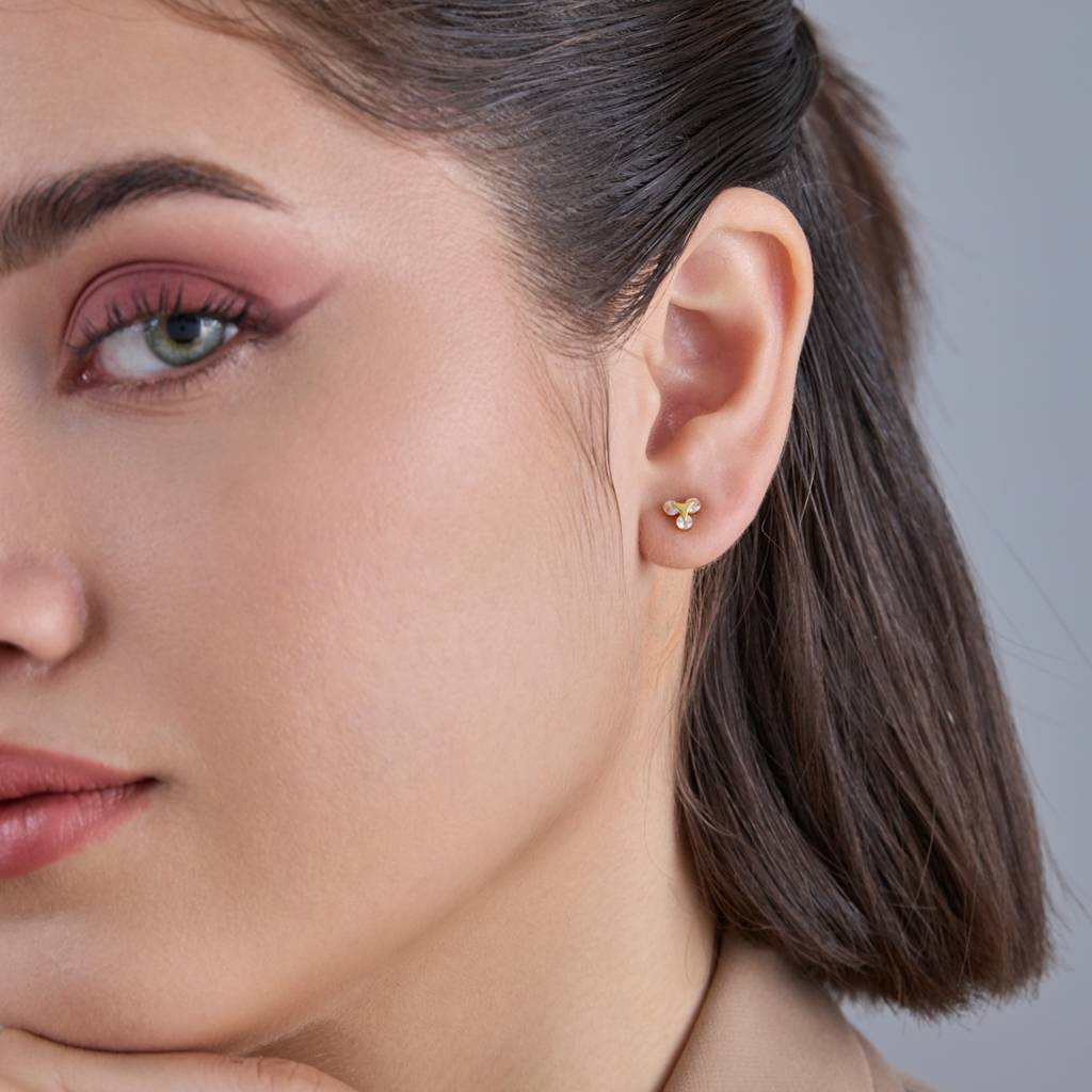 Kushal'S Fashion Jewellery Plated Zircon 92.5 Sterling Silver Studs-183036 : 436972