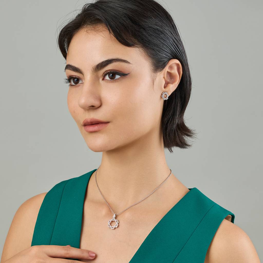 Kushal'S Fashion Jewellery  -Plated Party Trendy Zircon Necklace And Earring Set  -185689 : 442810