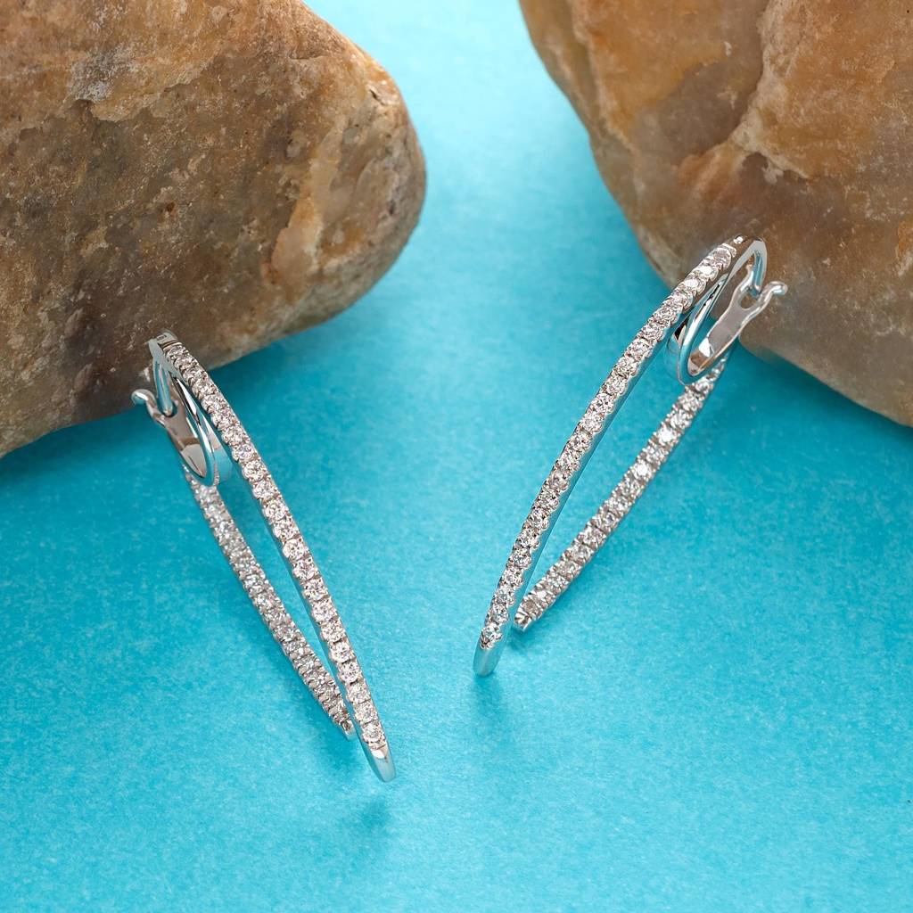 925 Silver Marquise Hoop Earrings | Cz Teardrop Dangle Earrings Gift For Women : SE_000687